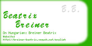 beatrix breiner business card